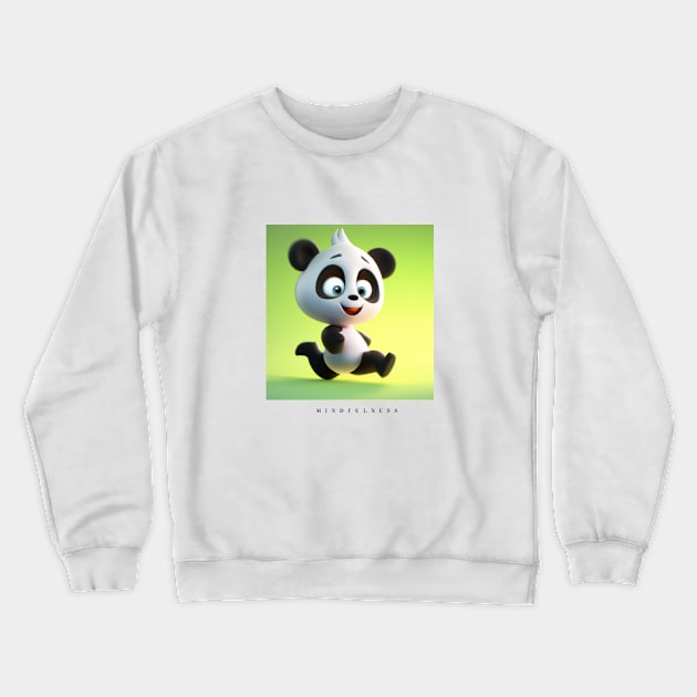 Mindfulness Bear Digital Art Crewneck Sweatshirt by Karen Ankh Custom T-Shirts & Accessories